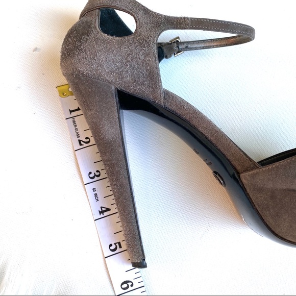 GIORGIO ARMANI • Peep toe suede heels - Picture 6 of 6